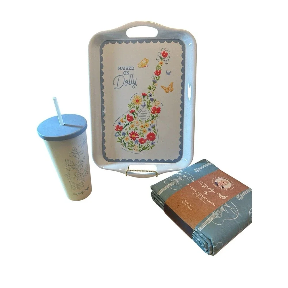 Dolly Parton Raised On Dolly Tray Cup Tablecloth Set Country Kitchen Decor